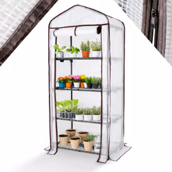 AREBOS Foil Greenhouse with 4 levels | 70 x 50 x 158 cm | Greenhouse with 4 shelves | high-quality propagator garden