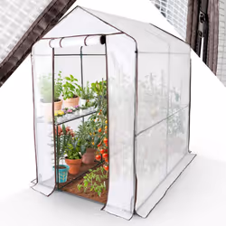 AREBOS Foil Greenhouse with 2 levels | 120 x 186 x 190 cm | Greenhouse with shelves | high-quality propagator garden