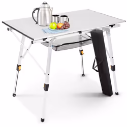 AREBOS camping table 120 x 70 cm | folding table | height adjustable 58-78 cm | camping accessories | foldable | travel table ...