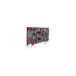 AREBOS tool wall 6-piece perforated wall workshop | 34-piece hook set & brackets | 235.2 x 59.5 x 2 cm | incl. mounting material | Red