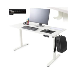AREBOS electrically height-adjustable desk 120x60 cm | Memory function | Adjustable computer desk 72-118 cm | Standing desk | Stand-sit desk | White