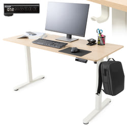 AREBOS electrically height-adjustable desk 140x60 cm | Memory function | Adjustable computer desk 72-118 cm | Standing desk | Stand-sit desk | Beige