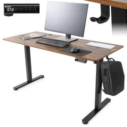 AREBOS electrically height-adjustable desk 140x60 cm | Memory function | Adjustable computer desk 72-118 cm | Standing desk | Stand-sit desk | Brown