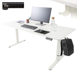 AREBOS electrically height-adjustable desk 160x80 cm | Memory function | Adjustable computer desk 72-118 cm | Standing desk | Stand-sit desk | White