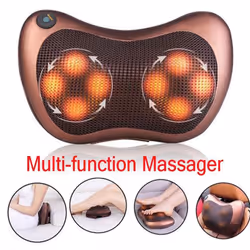 Multifunctional Electric Massage Pillow Cushion Car Home Cervical Shiatsu Massage Neck Back Waist Deep Tissue Kneading - US plug