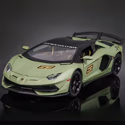 1:24 Lambo SVJ63 Simulation Model Alloy Car Model Metal Die-cast Toy Car with Light Sound Pull Back Function Super Sports Car ...