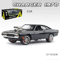 1:24 New Challenger 1970 Fast and Furious 7 Alloy Car Model Diecast Toy with Sound and Light Vehicle Decoration Ornaments Children's Gift