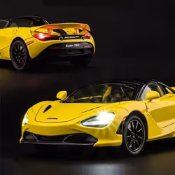 1:24 Mclaren 720s Alloy Racing Car Model Die-cast Metal Sports Car Model Simulation Sound And Light Collection Ornaments Children's Toys Boys - orange