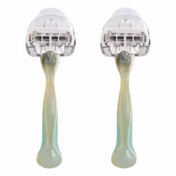 2x Razor Holder with Suction Cup - Self-Adhesive Shaver Wall Mount - Bathroom Organizer for Glass and Tiles - Transparent