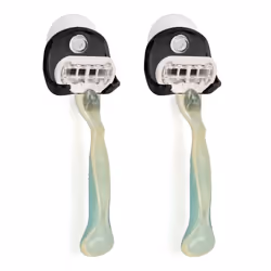 kwmobile 2x Razor Holder with Suction Cup - Self-Adhesive Shaver Wall Mount - Bathroom Organizer for Glass and Tiles - Black
