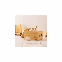 Bamboo Stackable Potato Onion & Garlic Storage, Set of 3 - Vegetable Storage Crates For The Home And Kitchen - Storage Boxes For Vegetables