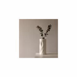Sculptural Ceramic Vases For Flowers - White Modern Vase For For The Home And Office - Stylish Flower Vase For Modern Decor - 25cm/9.8 Inches High