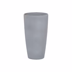 Set of 2 Plant Pots Stone 23 x 23 x 43 cm Grey ABDERA
