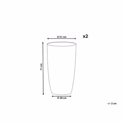 Set of 2 Plant Pots 51 x 51 x 71 cm Grey CAMIA