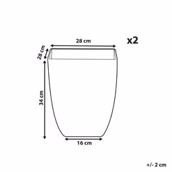 Set of 2 Plant Pots MIRO Stone 28 cm White