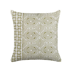 Cotton Cushion Oriental Pattern 45x45 cm Green and White LARICS