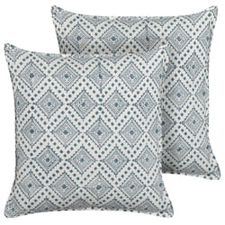 Set of 2 Decorative Cushions CORDATA Cotton 45 x 45 cm Blue Oriental Pattern