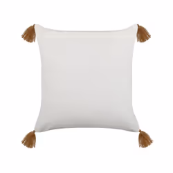 Cotton Cushion Geometric Pattern with Tassels 45 x 45 cm Light Brown and White  MALUS - Additional view 3