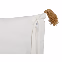 Cotton Cushion Geometric Pattern with Tassels 45 x 45 cm Light Brown and White  MALUS - Additional view 4