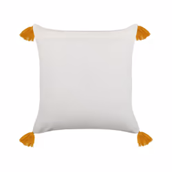 Cotton Cushion Flower Pattern 45x45 cm Yellow and White BILOBA