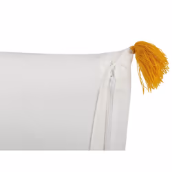 Cotton Cushion Flower Pattern 45x45 cm Yellow and White BILOBA - Additional view 4