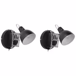 Set of 2 Wall Lamps HARRINGTON Adjustable Metal Black
