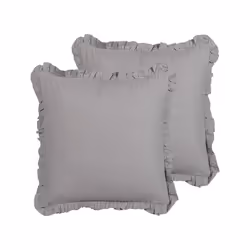 Set of 2 Linen Cushions 45 x 45 cm Grey GLABRA