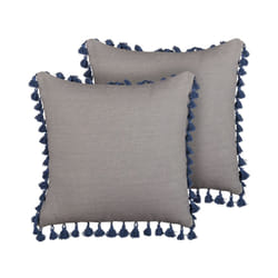 Set of 2 Cushions with Tassels 45 x 45 cm Grey CARPINUS