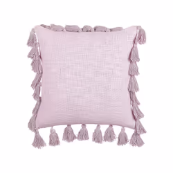 Cotton Cushion with Tassels 45 x 45 cm Pink LYNCHIS