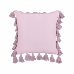 Cotton Cushion with Tassels 45 x 45 cm Pink LYNCHIS
