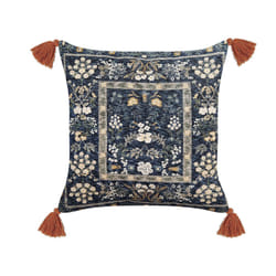 Velvet Cushion Floral Pattern with Tassels 45 x 45 cm Multicolour PANAX