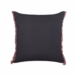 Velvet Fringed Cushion with Flower Pattern 45 x 45 cm Multicolour RUTA