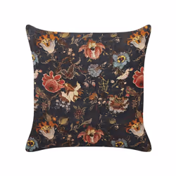 Velvet Cushion with Flower Pattern 45 x 45 cm Multicolour RAMONDA
