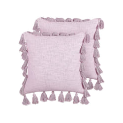 Set of 2 Cotton Cushions with Tassels 45 x 45 cm Pink LYNCHIS