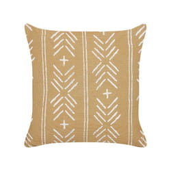 Cotton Cushion Geometric Pattern 45 x 45 cm Beige and White BANYAN