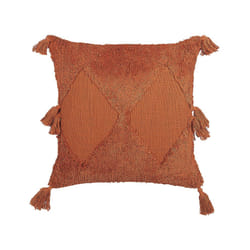 Tufted Cotton Cushion with Tassels 45 x 45 cm Orange AVIUM