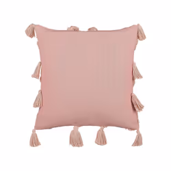 Tufted Cotton Cushion with Tassels 45 x 45 cm Pink TORENIA