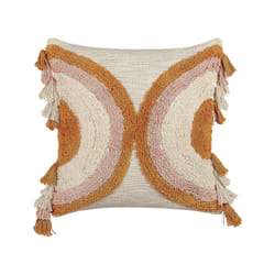 Tufted Cotton Cushion with Tassels 45 x 45 cm Multicolour LABLAB