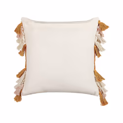 Tufted Cotton Cushion with Tassels 45 x 45 cm Multicolour LABLAB