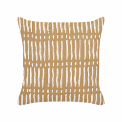 Set of 2 Cotton Cushions Striped 45 x 45 cm Beige and White SALIX