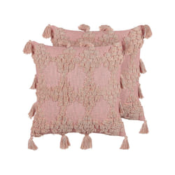 Set of 2 Tufted Cotton Cushions with Tassels 45 x 45 cm Pink TORENIA