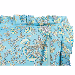 Cotton Cushion Flower Pattern 45 x 45 cm Blue AMOENA