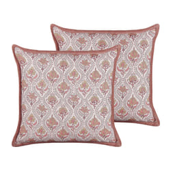 Set of 2 Cotton Cushions Flower Pattern 45 x 45 cm Red and White PICEA