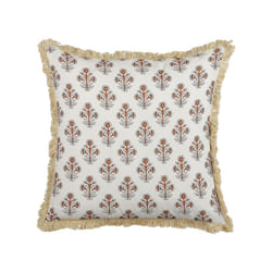 Cotton Cushion Flower Pattern 45 x 45 cm White OMORIKA