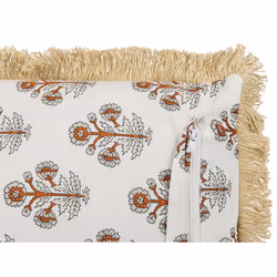 Cotton Cushion Flower Pattern 45 x 45 cm White OMORIKA