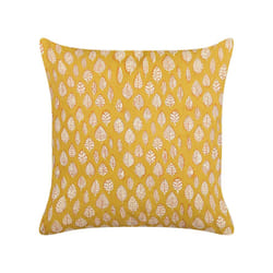 Cotton Cushion Leaf Pattern 45 x 45 cm Yellow GINNALA