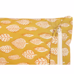 Cotton Cushion Leaf Pattern 45 x 45 cm Yellow GINNALA