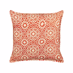 Set of 2 Cotton Cushions Geometric Pattern 45 x 45 cm Red CEIBA