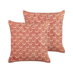 Set of 2 Cotton Cushions Geometric Pattern 45 x 45 cm Red RHUS