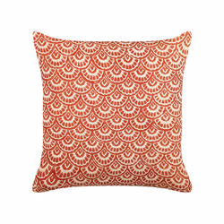 Set of 2 Cotton Cushions Geometric Pattern 45 x 45 cm Red RHUS